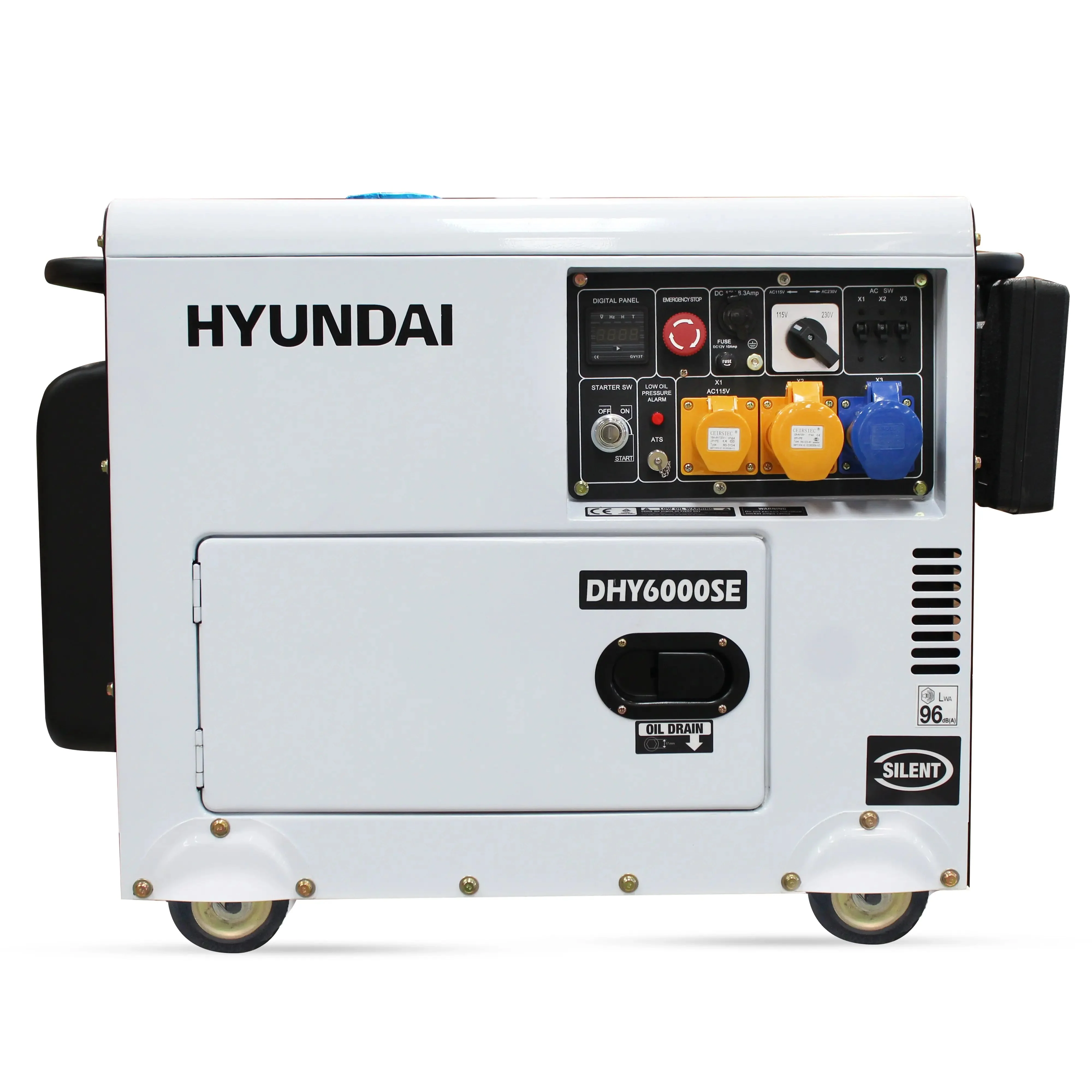 Hyundai 5.2kW/6.5kVA Silenced Standby Single Phase Diesel Generator | DHY6000SE - Image 9