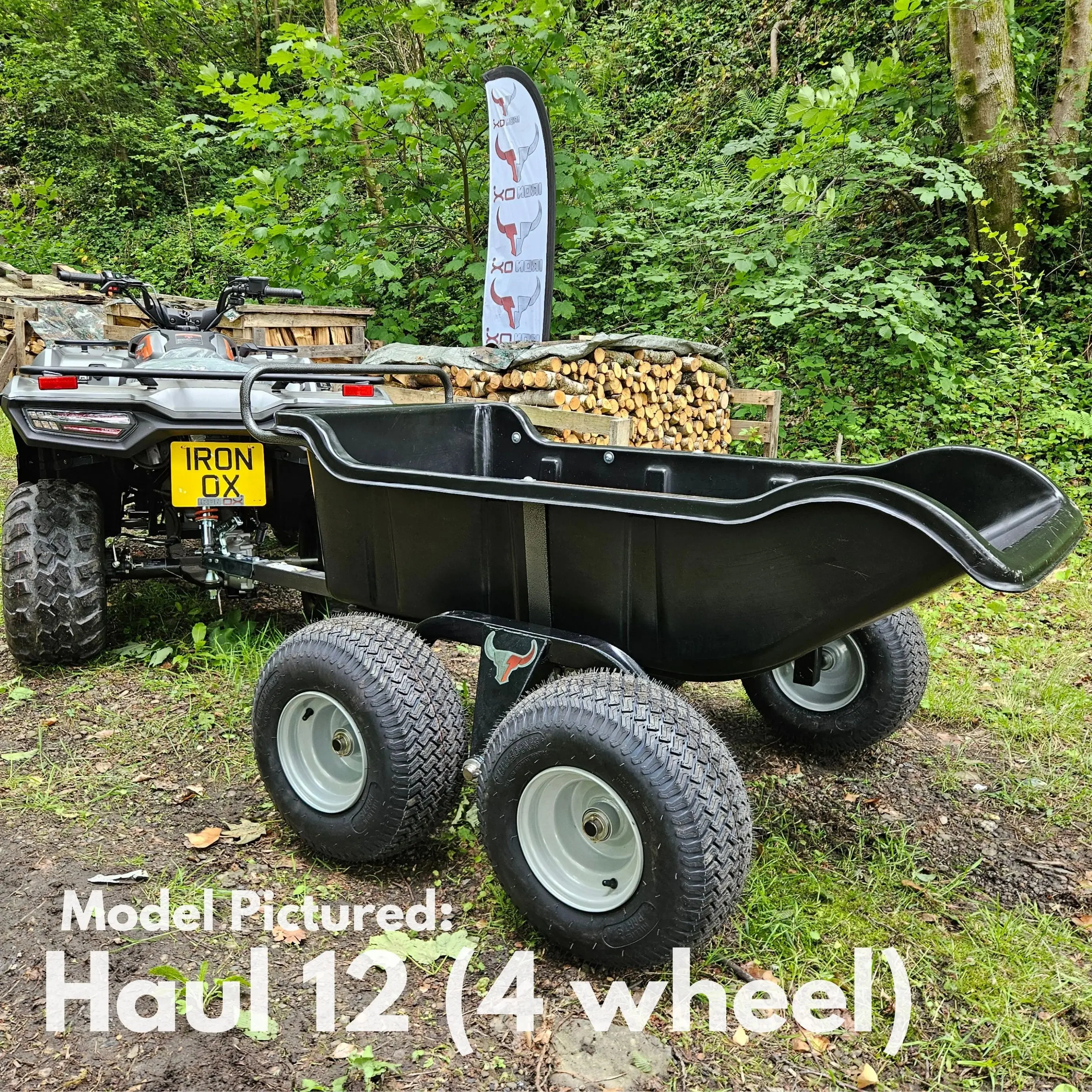 ATV Tipping Trailer 544kg Capacity 4-Wheel Iron Ox Haul 12 - Image 3