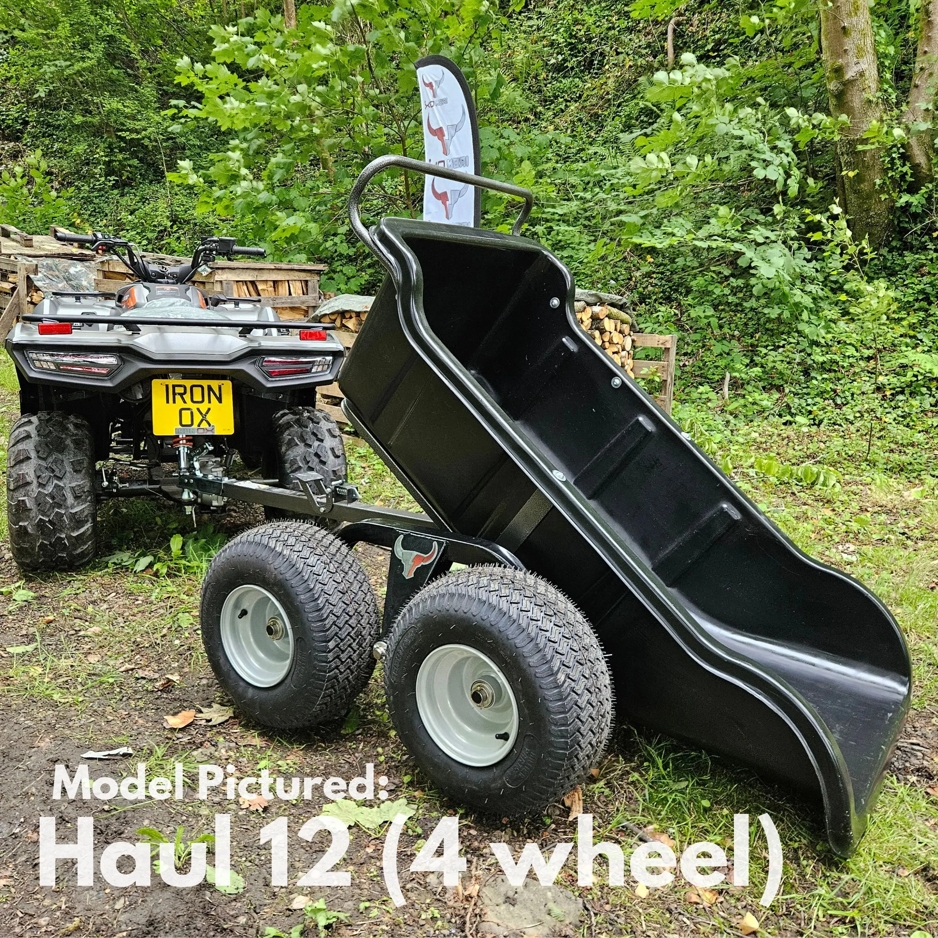 ATV Tipping Trailer 544kg Capacity 4-Wheel Iron Ox Haul 12 - Image 4