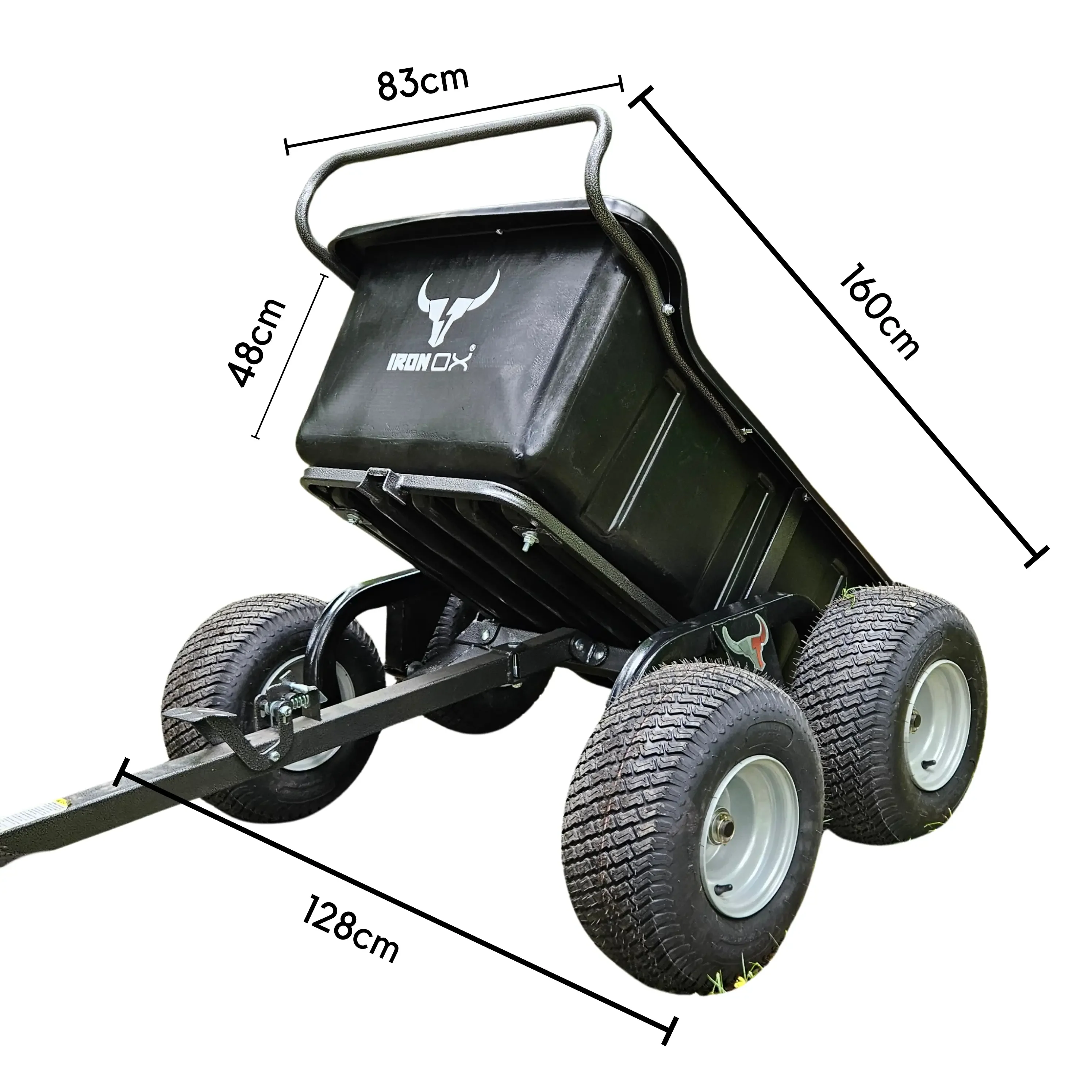 ATV Tipping Trailer 544kg Capacity 4-Wheel Iron Ox Haul 12 - Image 9